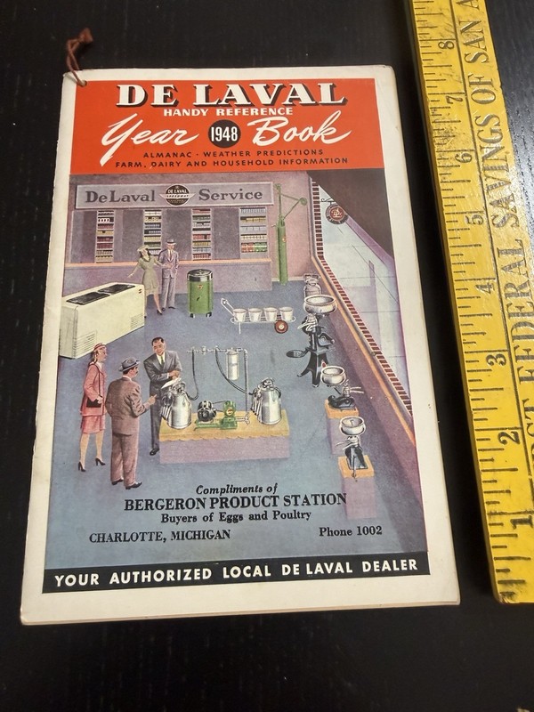 De Laval Handy Reference Yearbook 1948 Bergeron Product Station Charlotte MI gallery
