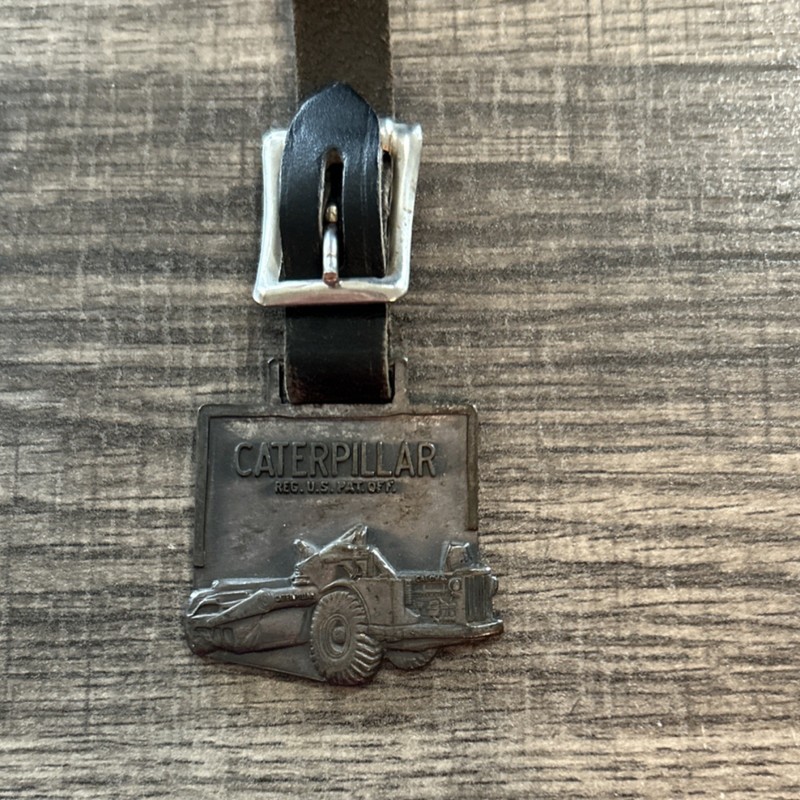 Caterpillar Agriculture Label Silver Black Metal Advertising Collectible gallery