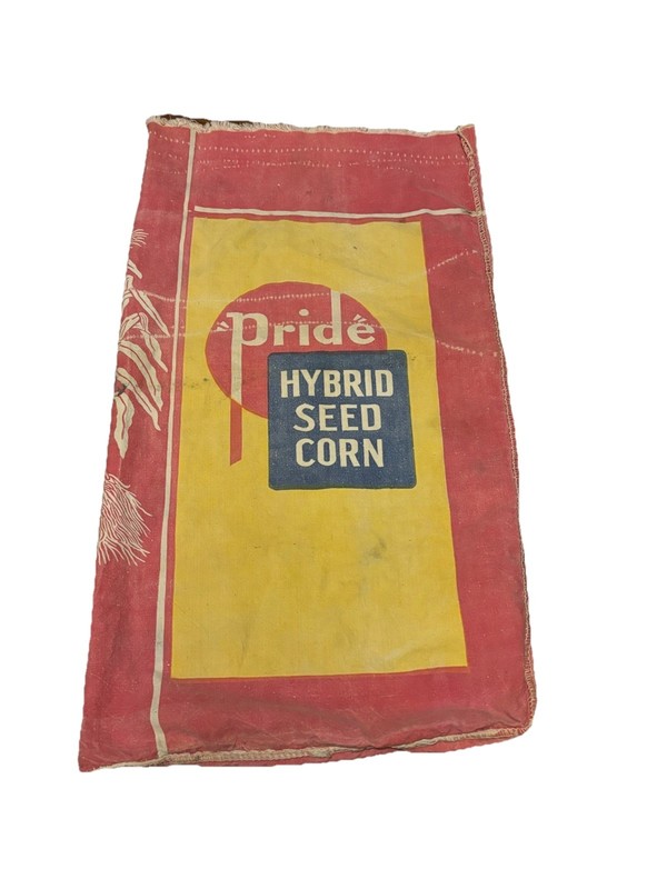 Vintage Pride of the North Cloth Seed Feed Sack Bag Hybrid Corn Antique 28”x15”