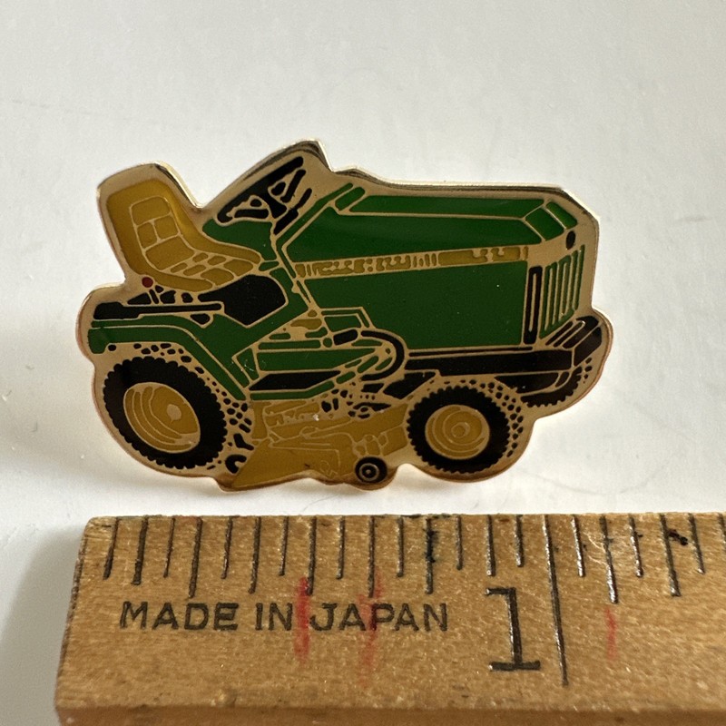 Vtg 80s John Deere Hat/Lapel Pin Enamel/Cloisonne Riding Lawn Mower Tractor Yard