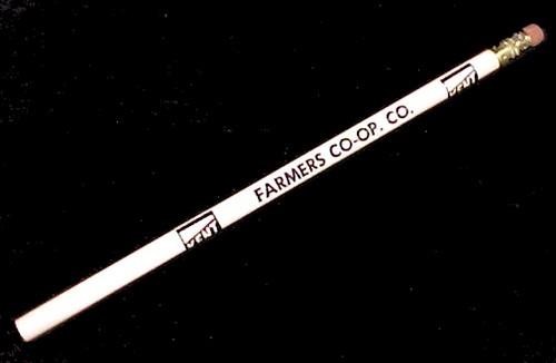 Farmers Co-op Co. Lost Nation Iowa IA Kent Feeds Lead Pencil Vintage Advertising