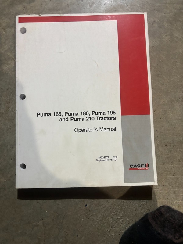 Case International Puma 165 180 195 210 Tractor Operator’s Manual MWPA26