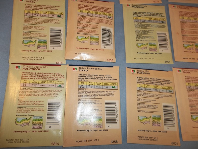 Vtg LOT 20 UNOPENED NORTHRUP KING FLOWER SEED PACKETS ALL DIFFERENT 1987 gallery