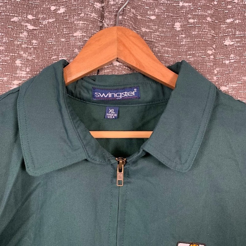 Swingster Hunter Green AgriGold Corn Seeds Advertising Jacket Coat USA Zipper XL gallery