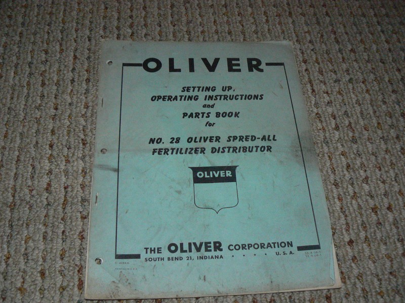 Oliver White Tractor No.28 Spred-All Spreader Operator’s Manual