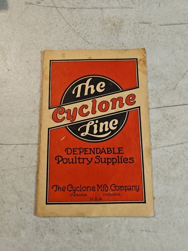 Vintage Cyclone Manufacturing Co Poultry Supplies Catalog No.29 Urbana, Indiana