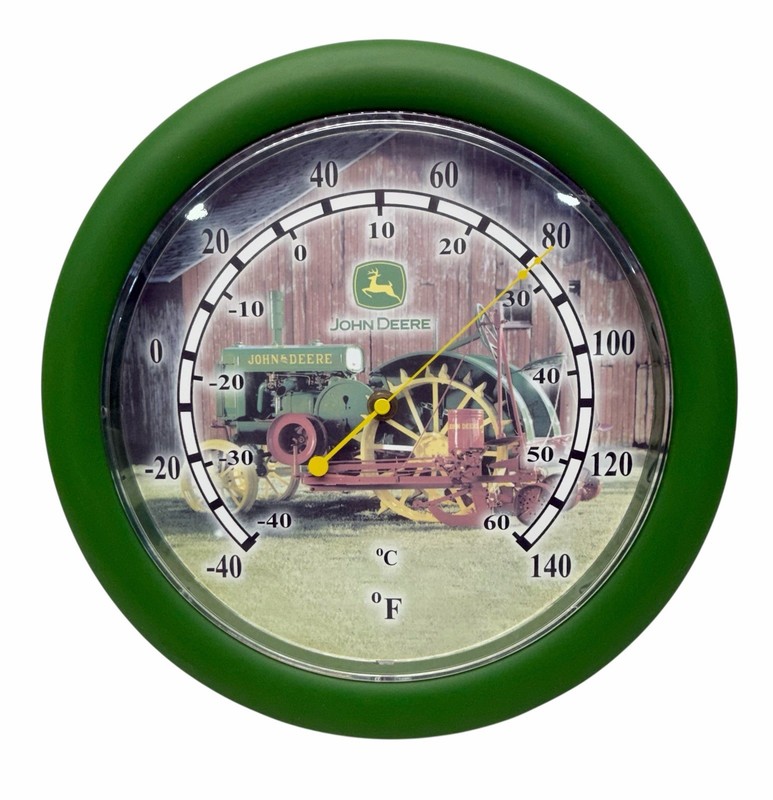 Vintage John Deere Outdoor Round Thermometer Wall Decor – Tested