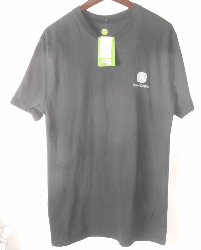 John Deere Built Tough Yellow Loader Image Black Short Sleeve Tee Medium NWT