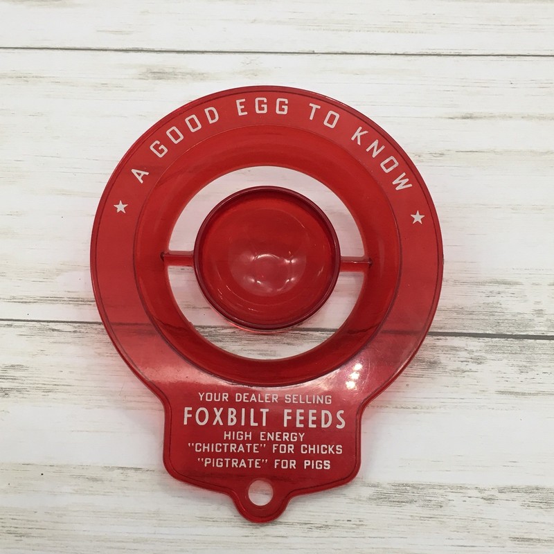 Vintage Foxbilt Feeds “A Good Egg To Know” Advertising Egg Separator