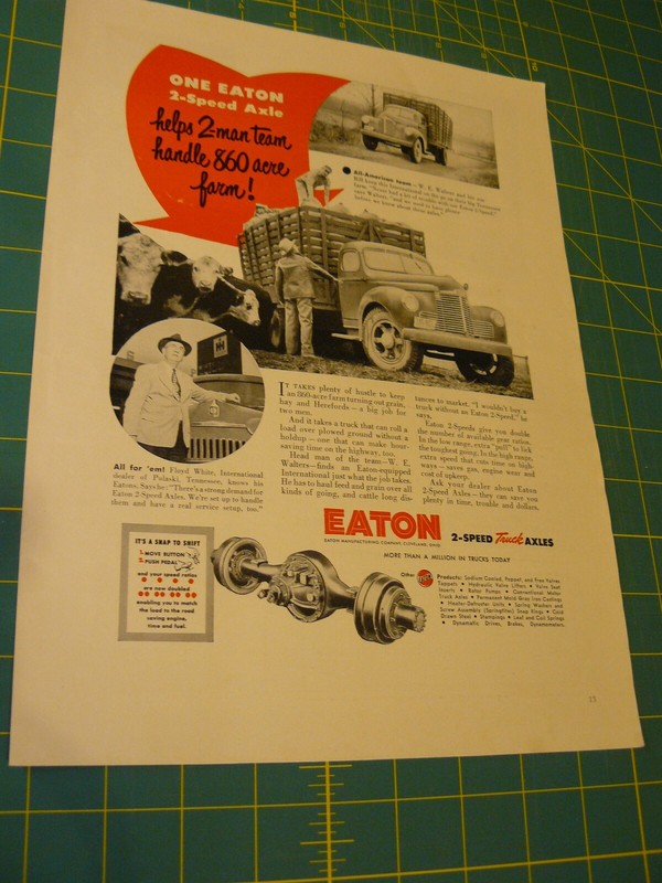 The Farm Quarterly -ADS – WINTER 1951 – EATON 2-SPEED TRUCK AXLES