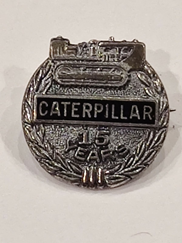 Vintage Sterling Silver Caterpillar Bulldozer 15 Year Service Award Pin