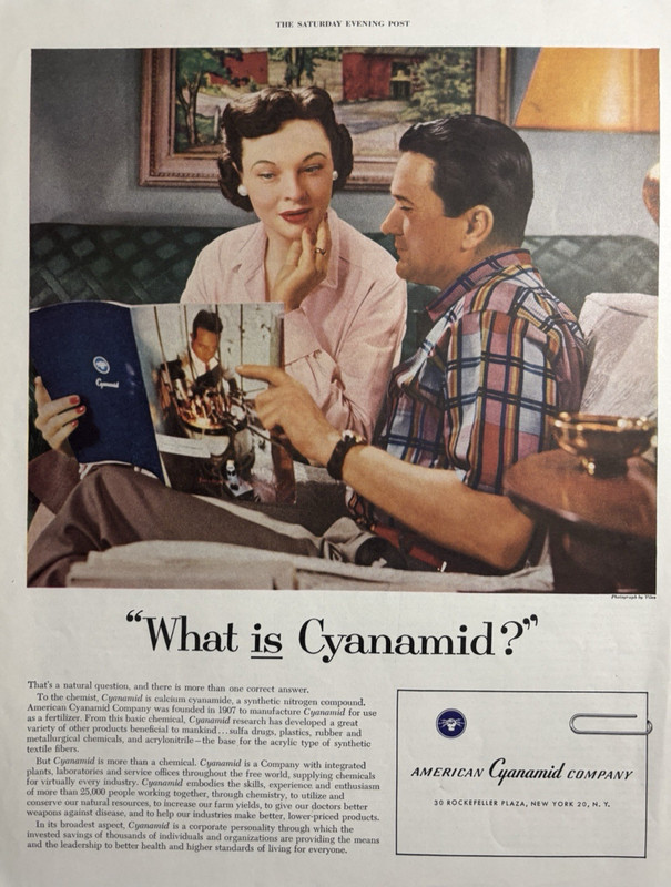 1955 National Cyanamid Company New York Fertilizer Chemical Vintage Print Ad