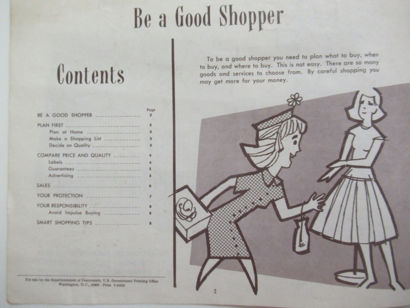 Vintage 1965 Be a Good Shopper Booklet - U.S. Department of Agriculture gallery
