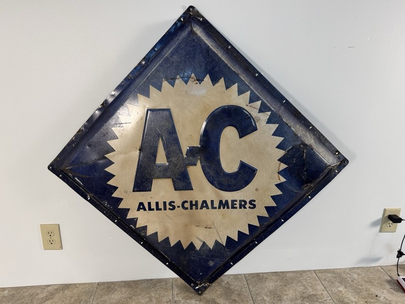 Large Vintage Allis-Chalmers Dealer Advertising Sign – Embossed AC Logo