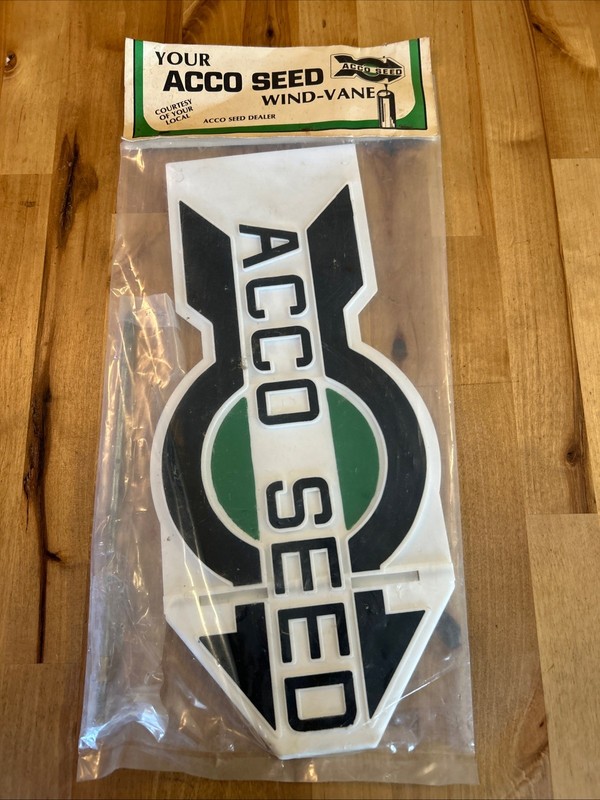 VTG ACCO SEED Co WEATHER WIND VANE SPINNER Seed SIGN Farmer Advertising NOS