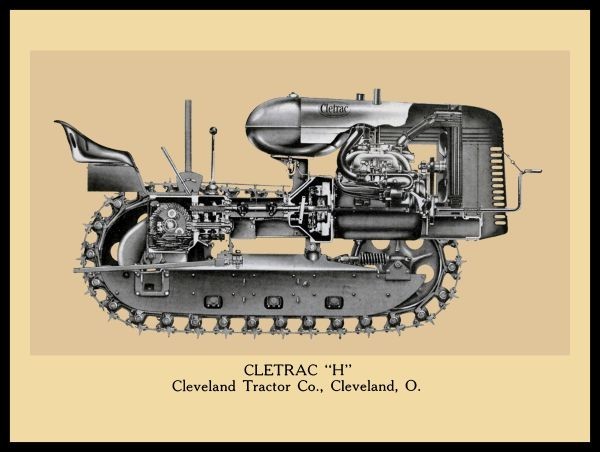 1939 Cletrac Model H Crawler Tractor Cutaway View NEW METAL SIGN: 12×16″
