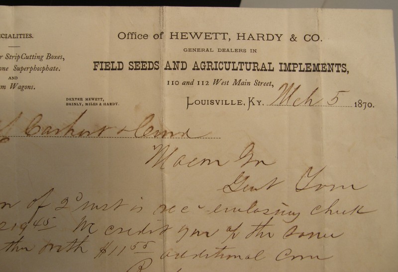 ANTIQUE LETTERHEAD HEWETT HARDY CO SEEDS & AGRICULTURAL IMPLEMENTS LOUISVILLE KY gallery