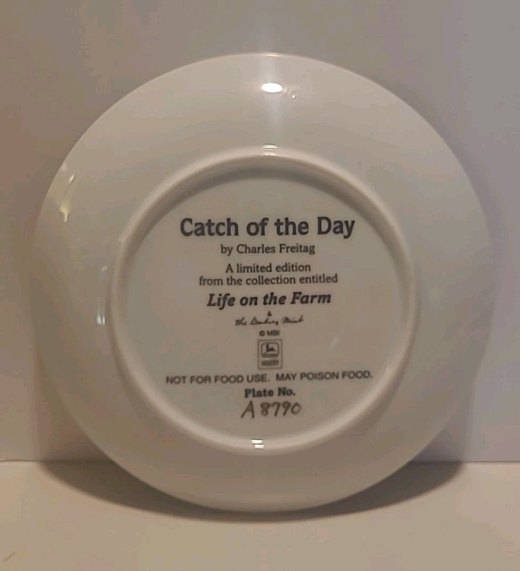 Life On The Farm Catch Of The Day 8" Collector Plate Charles Freitag John Deere gallery