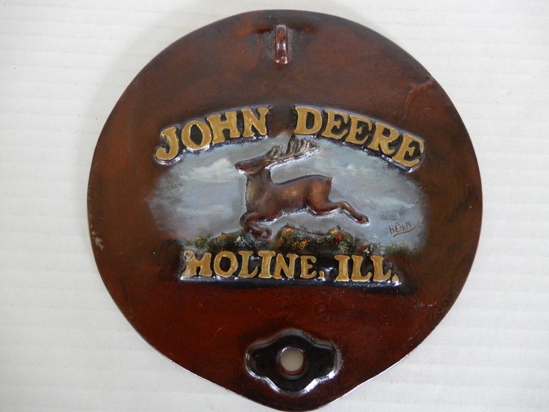 Vintage John Deere Planter Cover Lid Y3297B For Display Beautiful Painted/Signed