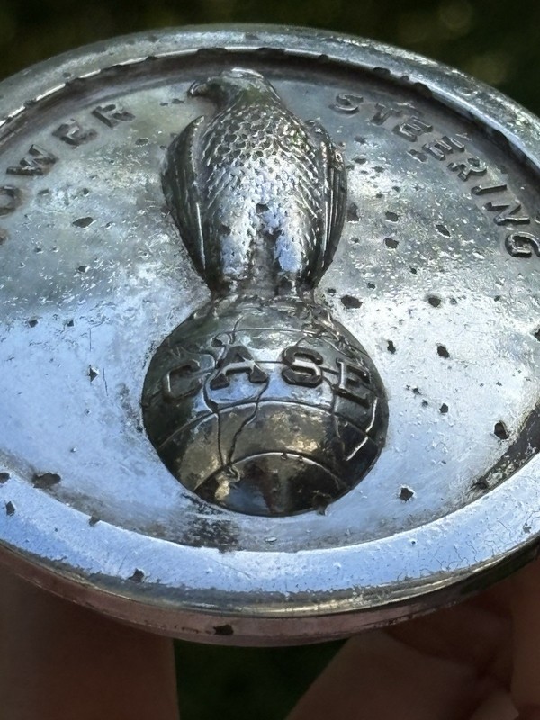Vintage Case Tractor Chrome Metal Steering Wheel Cap Agriculture Advertising gallery