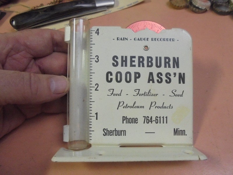 Vintage Sherburn Coop Ass'n Rain Gauge Sherburn, Minn.