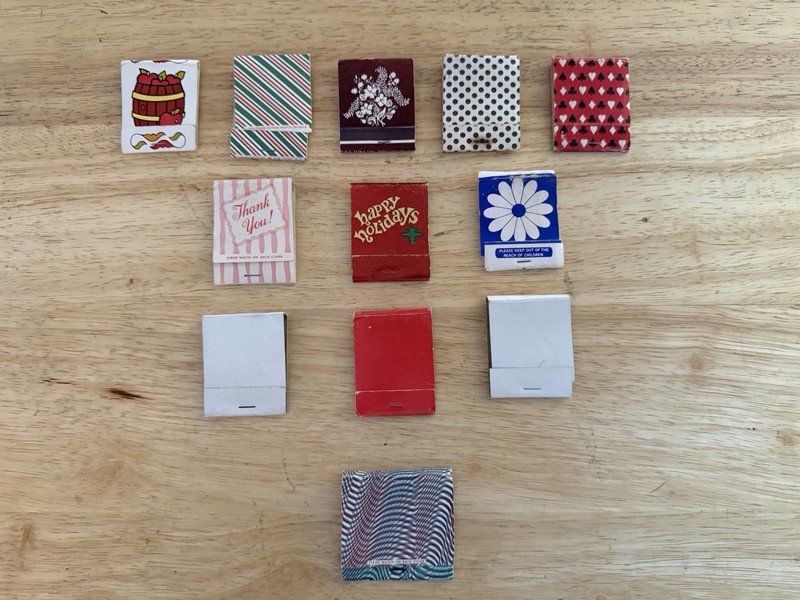 12 Vintage Matchbooks No Advertising
