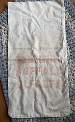 Vintage Feed Sack CERTIFIED BUFFALO ALFALFA Seed Sack Cloth
