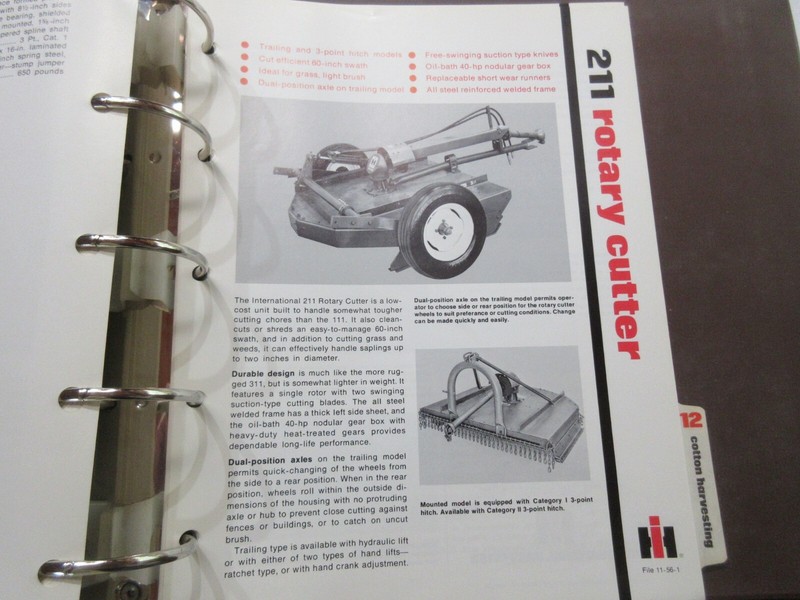 International 211 Rotary Cutter Sales Sheet 2 Page