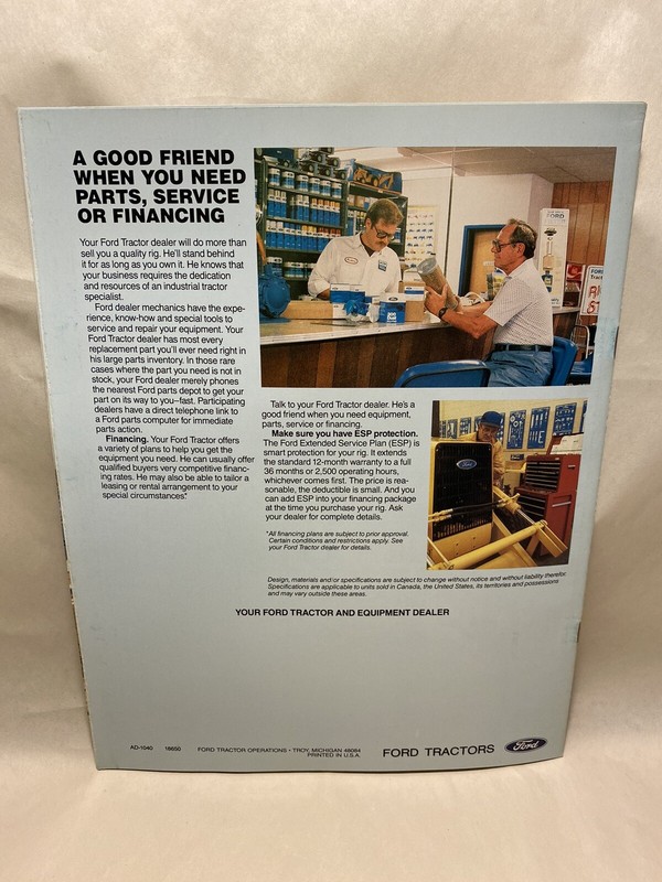 Ford Tractor 655A Backhoe Loader Tractor Dealer's Brochure 16 PAGES ADVERTISTING gallery