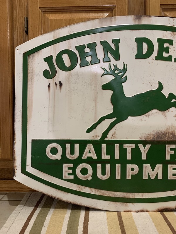 John Deere Metal Sign Farm Equipment Tractor Vintage Style Wall Decor Gas Oil gallery