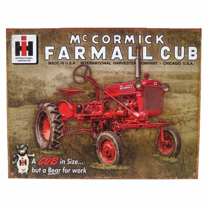 McCormick Farmall Cub 16″ x 12.5″ Vintage Style Tin Sign DE-Tin2132