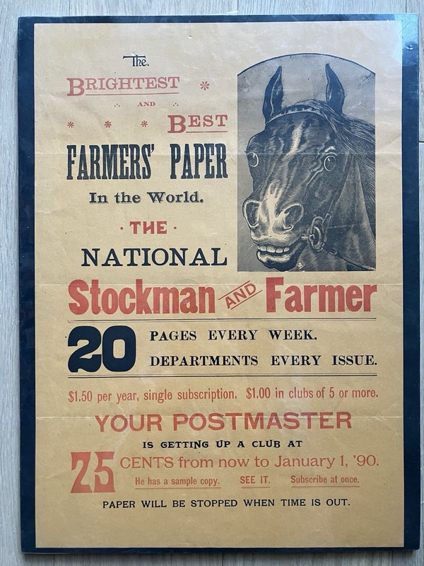 The National Stockman and Farmer Advertising Flyer