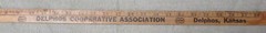 Vintage Advertising Wooden Yard Stick COOP DELPHOS COOPERATIVE ASSOCIATION KS