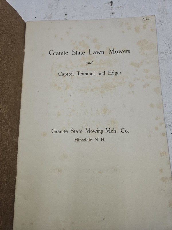 Antique Granite State mowing machines, Mowers parts & Sales catalogs and Wrench gallery