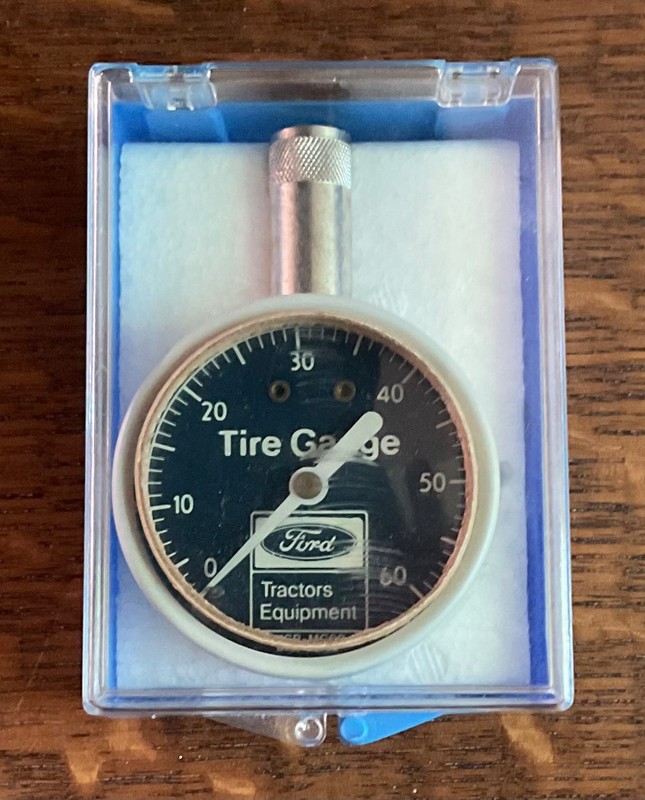 Vintage Ford Tractors Equipment Tire Gauge MSR-MG60; New Old Stock Original Case