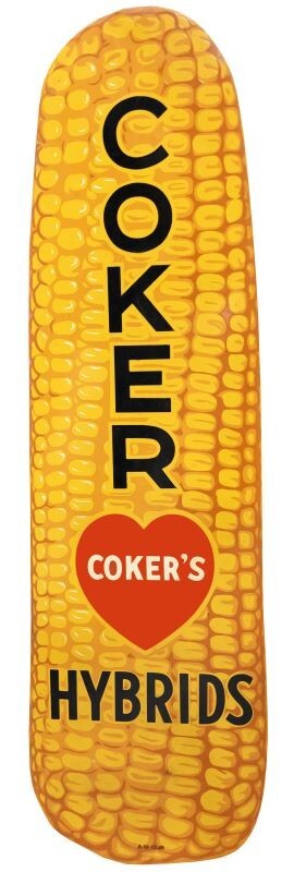 Coker Hybrid Corn Seed NEW Sign 48″ Tall Diecut USA STEEL XL Size – 8 lbs