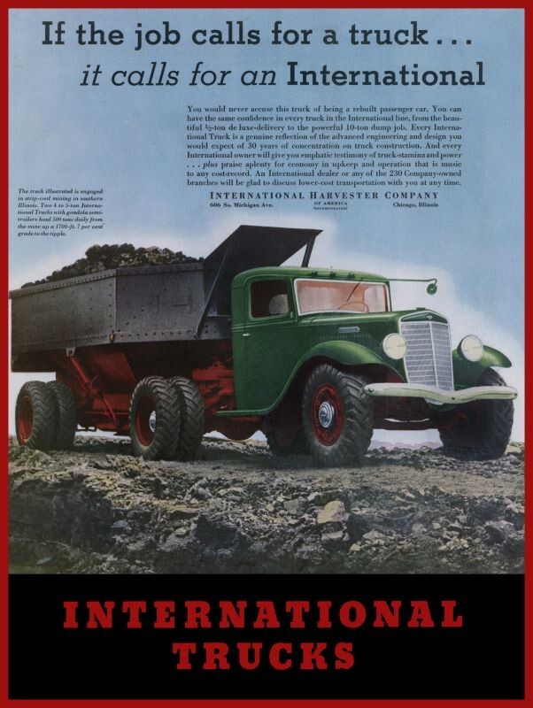 1935 International Truck, Coal Hauler NEW Sign 24″x30″ USA STEEL XL Size 7 lb
