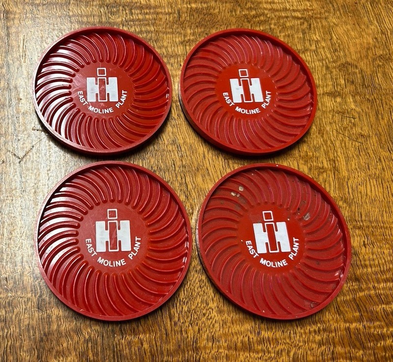 IH International Harvester Moline Tractors Set 4 Vintage Drink Coasters