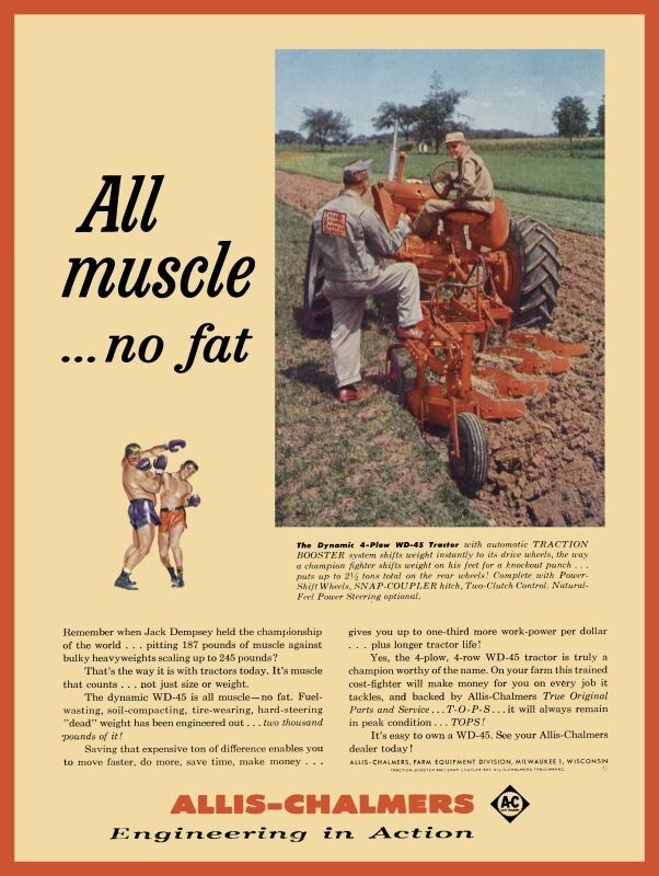 1956 Style Allis Chalmers WD 45 Tractor NEW Metal Sign: 12×16″ Ships Free