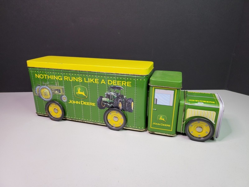 John Deere Truck Tractor 3 Compartment Tin Container The Tin Box Company