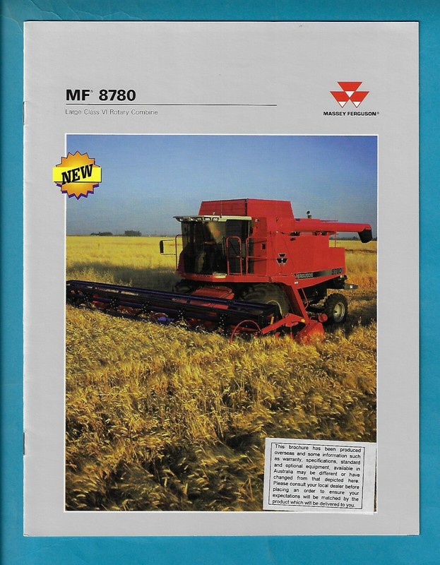 MASSEY FERGUSON MF8780 LARGE CLASS V1 COMBINE 8 PAGE BROCHURE 10/97