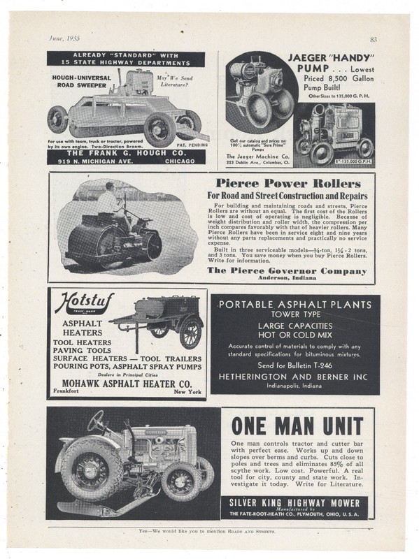 1935 Fate Root Heath of Plymouth OhiO Ad: Silver King Tractor & Highway Mower