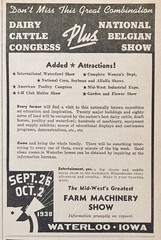 1938 AD(XH24)~THE MID-WEST FARM MACHINERY SHOW, WATERLOO, IOWA.