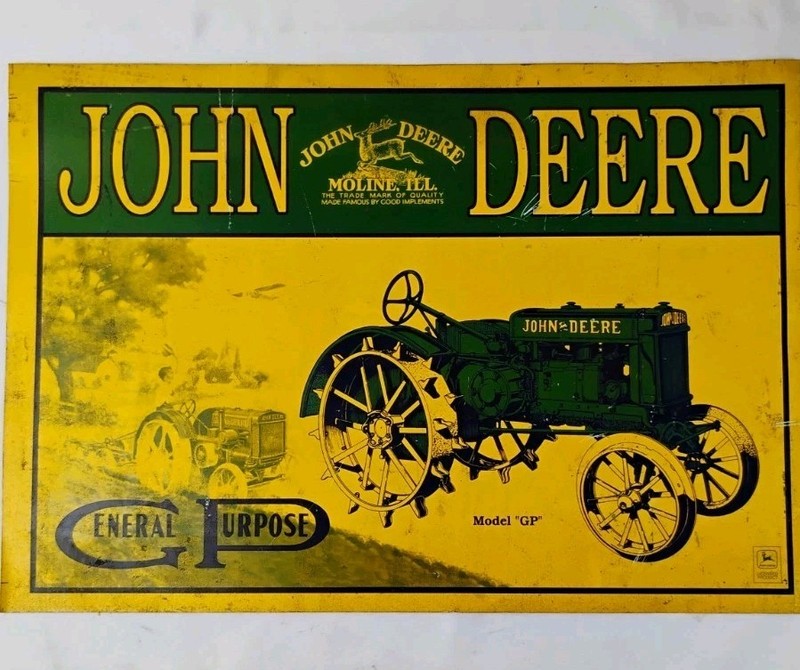 John Deere Metal Sign, General Purpose 16.5″ X 13.5″ Yellow/Green