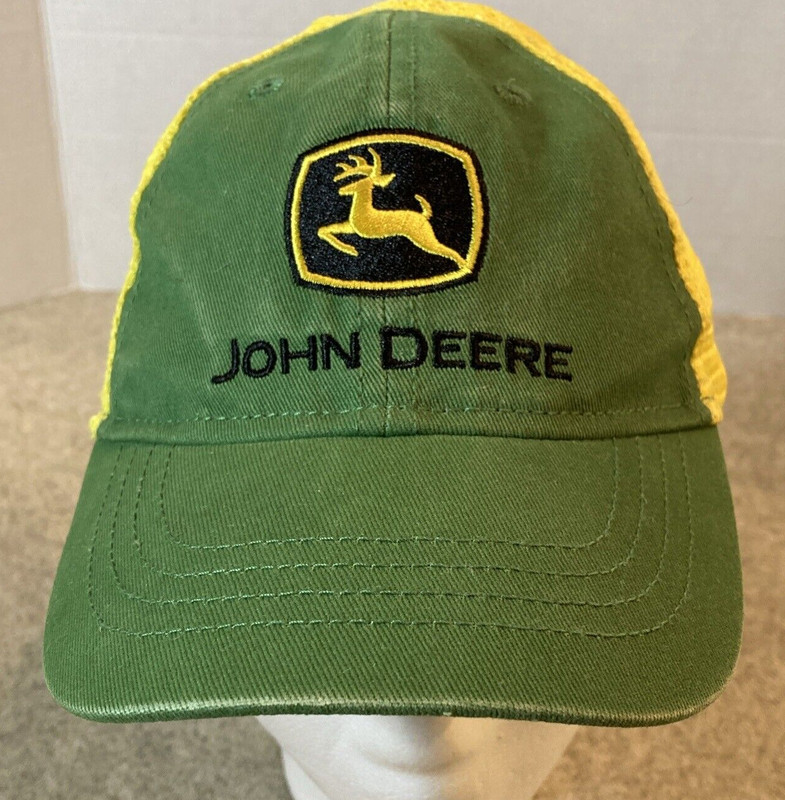 JOHN DEERE Logo Green Yellow Toddler Trucker Baseball Mesh Back Cap Hat Snapback