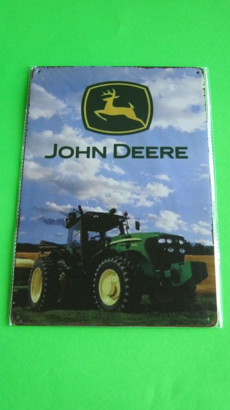 ((John Deer)) Metal Tin Tractor SIGN Home Garage Barn Shop Farm tractor plaque