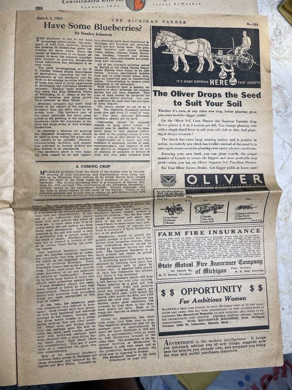 3 Vintage 1935 Michigan Farmer Papers Detroit Livestock Planting Recipes Fruit gallery