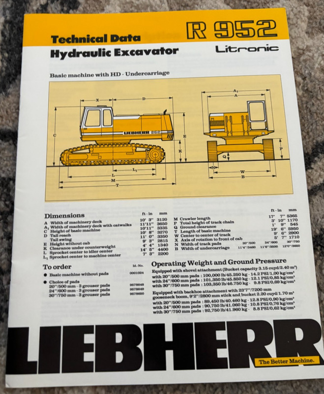 Liebherr 952 Hydraulic Excavator Brochure AMIL25