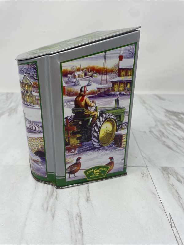 John Deere Holiday Winter Scene Tin Hinged Lid ©2006 E. C. Schaefer Moline IL. gallery