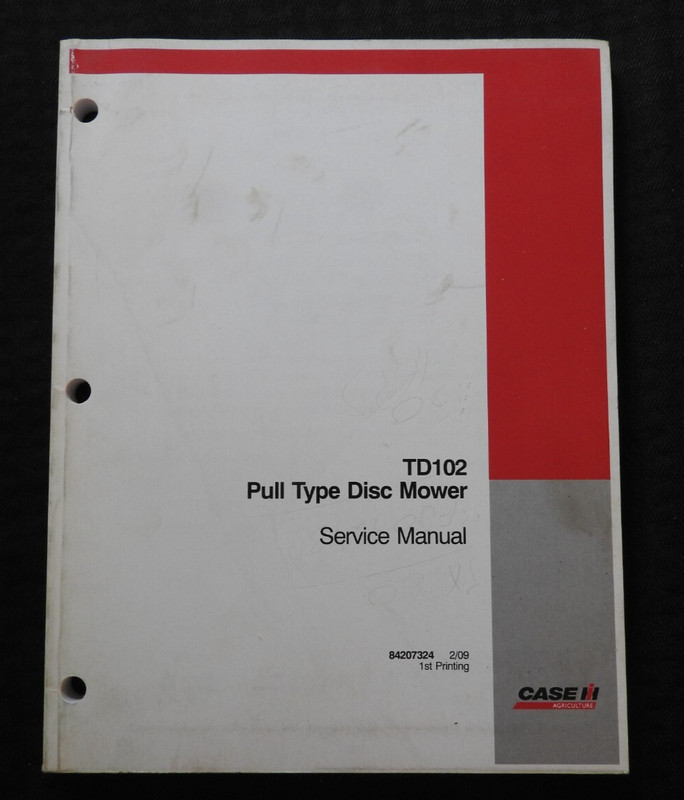 original CASE IH TD102 TD 102 Pull-Type Disc Mower Service Repair Manual